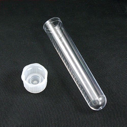 25X Plastic Test Tube with Caps Round-Bottom Tube(14ml) Sterile