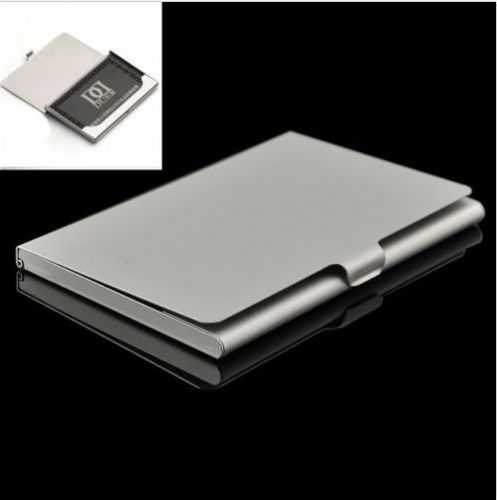 Modern stainless steel business name credit id card holder box pocket case gift for sale