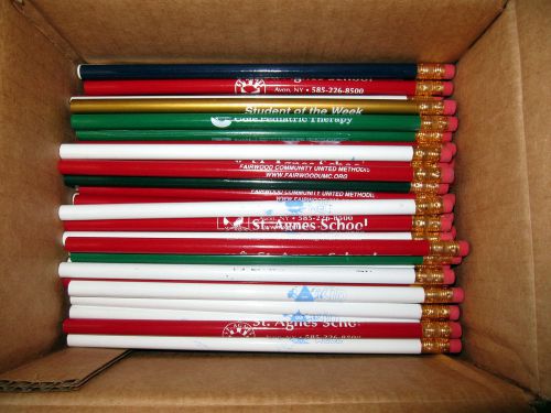 144 Lot of Misprinted Pencils with Rubber Eraser #2 Lead, Bulk Wholesale Lot