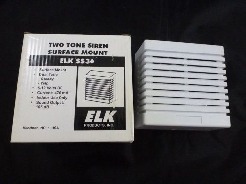 ELK Products, Inc. SS36 6-12 VOLTS DC Two TONE SIREN Surface Mount NEW