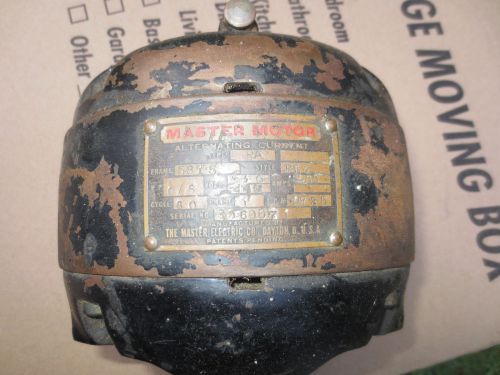 MASTER MOTOR ELECTRIC Co. Dayton USA 115V .86A 1/8 HP 1725 RPM antique