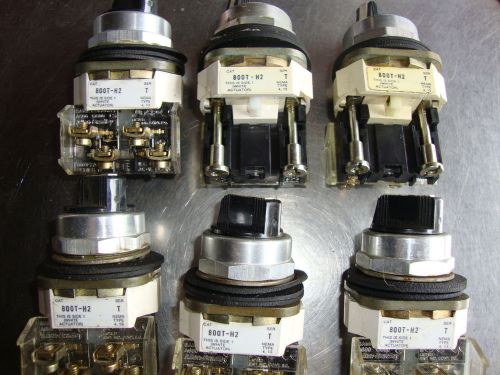 (6) ALLEN-BRADLEY 800T-H2A 2-POSITION MAINTAINED SELECTOR SWITCHES