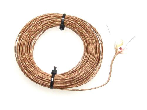 50ft OMEGA Thermocouple Wire K TYPE Solid .010&#034; Duplex Glass Braid Insulated