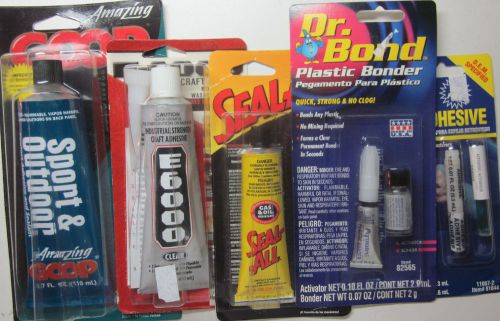 Lot of 5 various different glue sealant household craft cement adhesives extreme for sale
