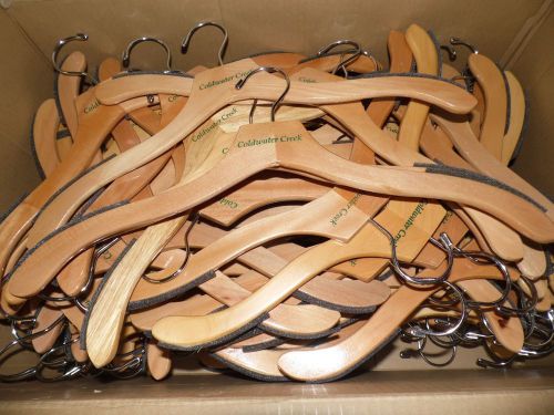 50 COLDWATER CREEK WOODEN 17&#034; SWIVEL HANGERS,SHIRTS ,SWEATERS