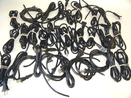 :-) LOT 30 POWER CABLES 3&#039; TO 6&#039; LONG 110 ONE SIDE MALE PLUG ONE SIDE NO PLUG