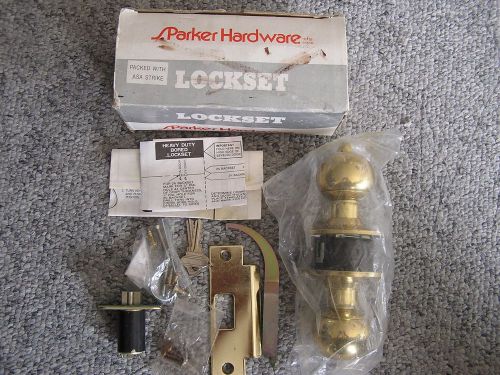 S.Parker Hardware Entrance Lockset Polished Brass 2 3/4 Inch  Backset, Old Stock