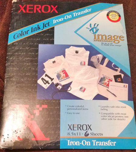 Xerox Color Ink Jet Iron-on Transfer 8.5x11 6 Sheets