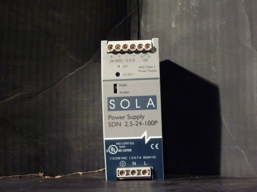 Sola SDN 2.5-24-100P 115/230 VAC Power Supply 50/60 Hz
