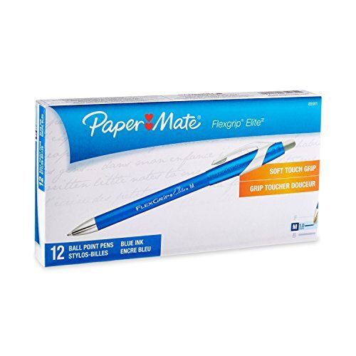 Paper Mate 85581 Flexgrip Elite Retractable Ballpoint Pens, Medium Point, New