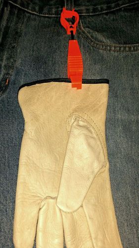 New orange glove guard clip made in usa safety glove holder hangs belt loop for sale
