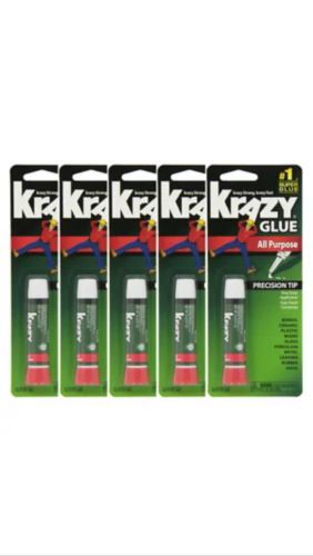 Lot Of 5 Elmers Krazy Glue Original Crazy Super Glue All Purpose Instant Repair