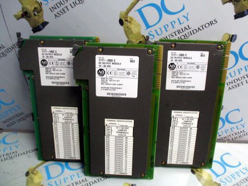 ALLEN BRADLEY 1771-OBD/C REV B03 10-60 VDC WHITE LABEL OUTPUT MODULE LOT OF 3&#039;