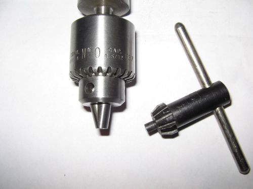 Jacobs # 0 drill chuck/key, mt2 arbor, jt0 mount, 0-5/32&#034; capacity,tbl for sale