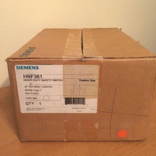 NIB Siemens HNF361 30 Amp Heavy Duty Safety Switch