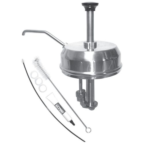 Server 81320 Stainless Steel Condiment Pump - Hot Toppings w/ Lid &amp; Cleaning Kit