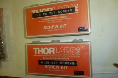 Lot of 2 Thor Labs Set Screws Kits, (HW-KIT3 + HW-KIT4), L778