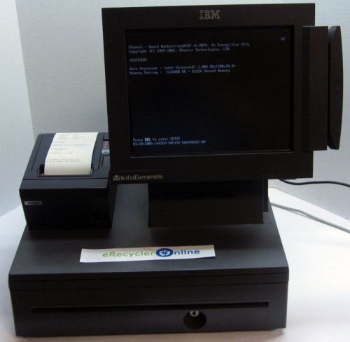 IBM InfoGenesis Touchscreen POS Epson Printer TM-T88III Cash Drawer 4840-543