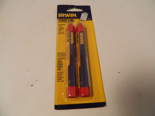 (2) RED IRWIN STRAIGHT LINE MARKING CRAYON 1 PACKAGE OF 2 CRAYONS AS SEEN
