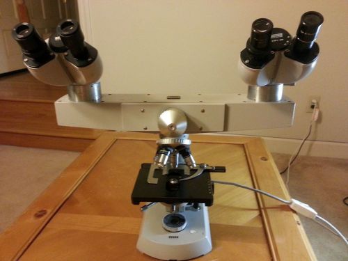 Carl Zeiss Teaching Microscope with 4 10x Ocular 4 Objectives (3 40x 1 2.5x)