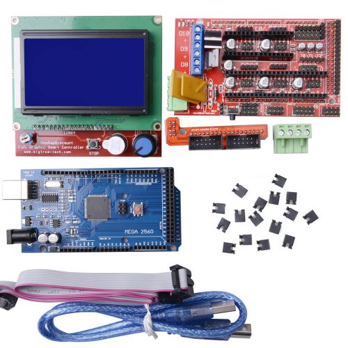 R3 Mega2560 REV3 + RAMPS 1.4 Controller + RAMPS1.4 LCD 12864 LCD for Arduino Kit