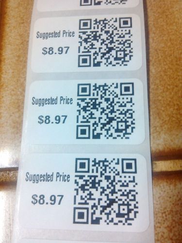 1000/roll 1.5&#034; x 1&#034; custom printed gs1 qr 2d bar code barcode labels stickers 2d for sale
