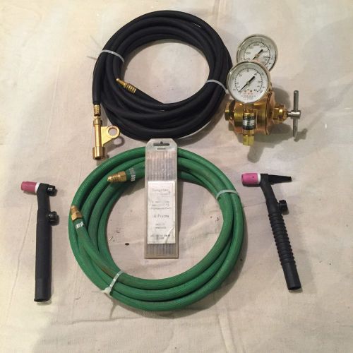 Nwob concoa gas regulator and master weld tig torch w/ tail hose and lug set for sale