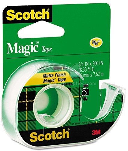 3m scotch magic tape with dispenser, 3/4&#034; x 300&#034; (pack of 12) for sale