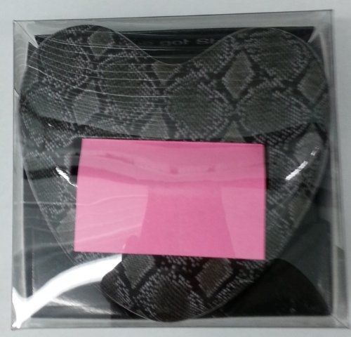 Post-it gray/black snake skin patterned heart pop-up note dispenser - 3&#034; x 3&#034; - for sale