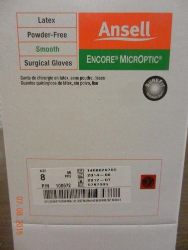 Ansell 5787005 Latex PowderFree Surg Glove Encore MicrOptic Sz 8 Smooth 50prs