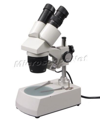 New binocular stereo microscope 20x-40x-80x with dual lights for sale