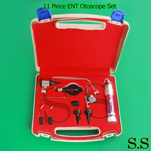 Otoscope &amp; Ophthalmoscope - Purple - 11 Piece ENT Medical Diagnostic Set