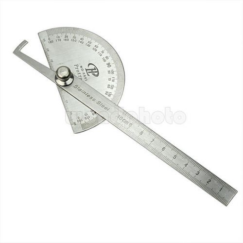 Student stainless steel round head rotary protractor angle ruler measuring tool for sale