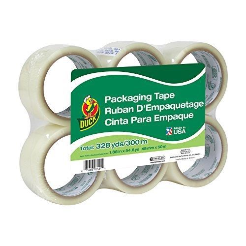 Duck Brand Commercial Grade Packaging Tape, 1.88-Inch x 54.6 Yards, 6 Rolls per