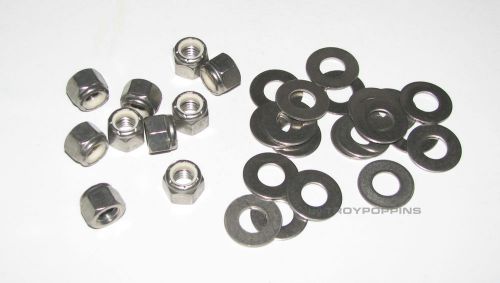 Ss 10-3/8&#034;-16 nyloc lock nuts &amp; 20-3/8&#034; flat washers stainless steel 18-8  parts for sale
