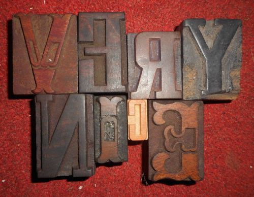 Letterpress Letter &#034;Very Nice&#034;Wood Type Printers Block Typography kB134