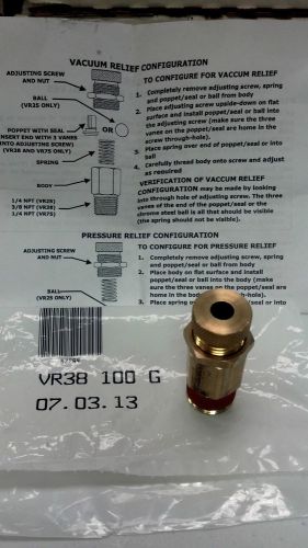 Vacuum/pressure relief valve, control devices, llc, vr series, mnpt inlet 3/8&#034; for sale