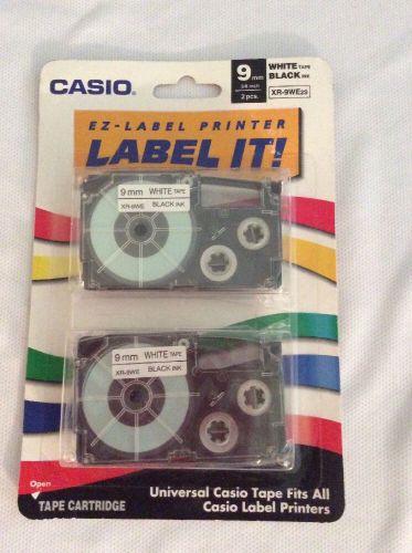 Casio EZ-Label Printer Universal Tape Cartridge, White &amp; Black, New