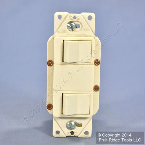 New cooper lt almond single pole double decorator rocker light switch 15a 3282la for sale