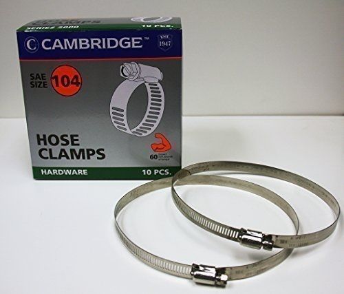 Cambridge sae size 104 worm gear hose clamps, 10 pcs/box. 1/2&#034; band size, min. for sale