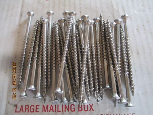 25 stainless steel deck screws bugle head #2 square drive  #10 x 3-1/2&#034; t-17 for sale