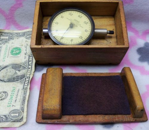 Vtg Federal Products Machinist Dial C71 .0005&#034; Dial Indicator Gauge wood Box