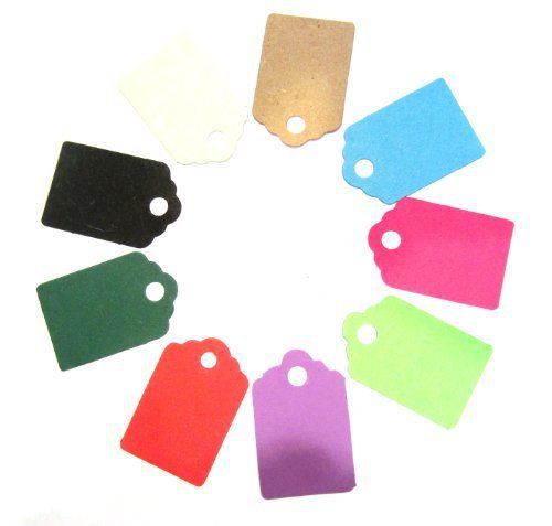 25 Small Gift Tags / Hang Tags / Wedding Favor Tags - Red 100% Recycled Card - x