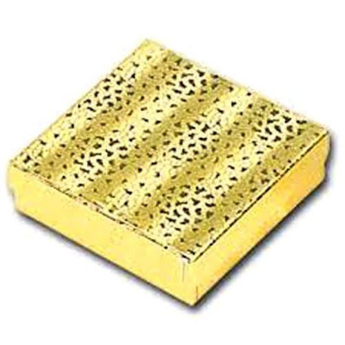 100 Gold Cotton Filled Jewelry Gift Boxes 3 1/2&#034; X 3 1/2&#034; X 1&#034;