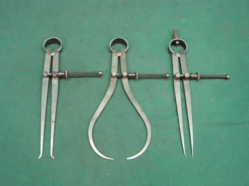 THREE STARRETT 6&#034; SPRING TYPE CALIPERS - Nos.73A-6, 79A-6 AND 83A-6