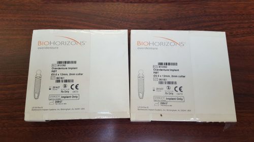 TWO BioHorizons Overdenture Implant RBT - NEW!  (expired) NO RESERVE!