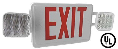 UL Listed- Single/Double Face LED Combo Emergency EXIT Sign with 2 Head Lights