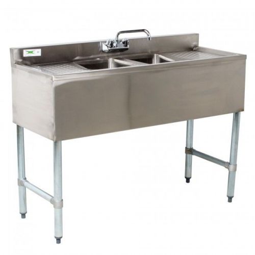 L&amp;J BAR1014-2RL, 2-Compartment Bar Sink with Two Drainboards