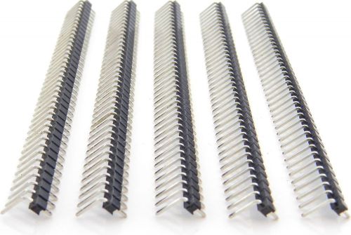 5pcs 1x40pin 2.54mm Right Angle Single Row Breakaway Male Pin Header US Seller