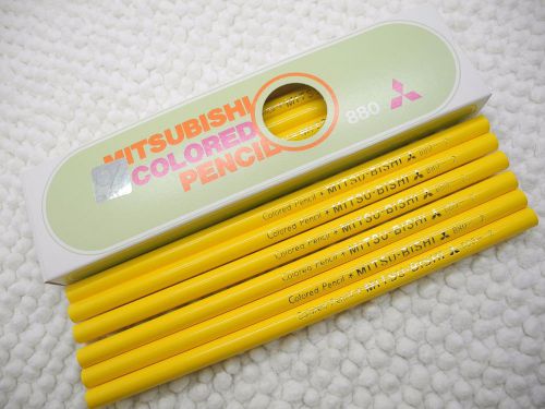 12pcs MITSUBISHI Colors Pencil 880 Yellow NO.2(Japan)